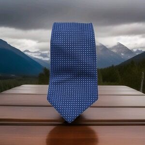 Brooks Brothers Basics Silk Tie Navy & Light Blue Checkered Classic Necktie USA